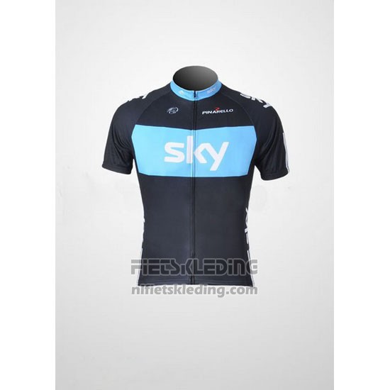 2011 Fietskleding Sky Zwart en Azuur Korte Mouwen en Koersbroek